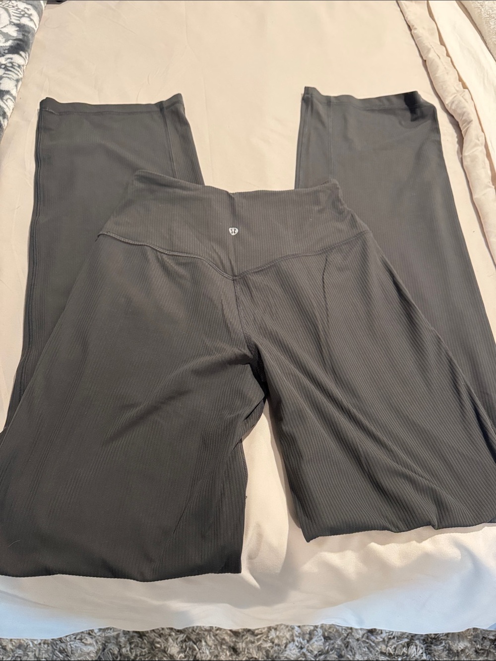LululemonWomen's High-Waist Ribbed Flare Pants in Charcoal 4 long